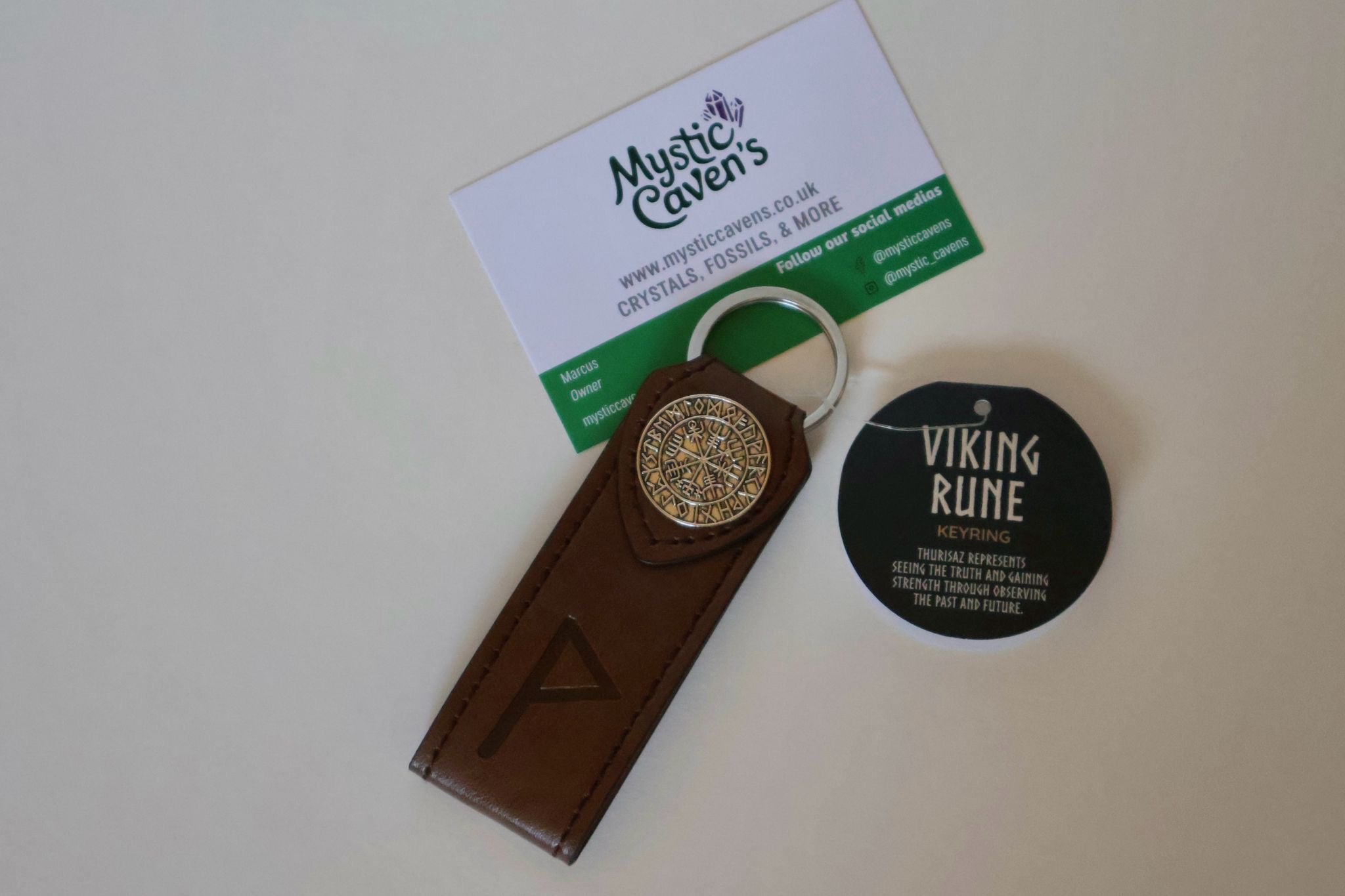 Norse Mythology Viking Rune Faux Leather Keyring