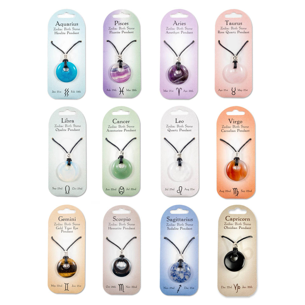 Zodiac Crystal Pendant Necklace