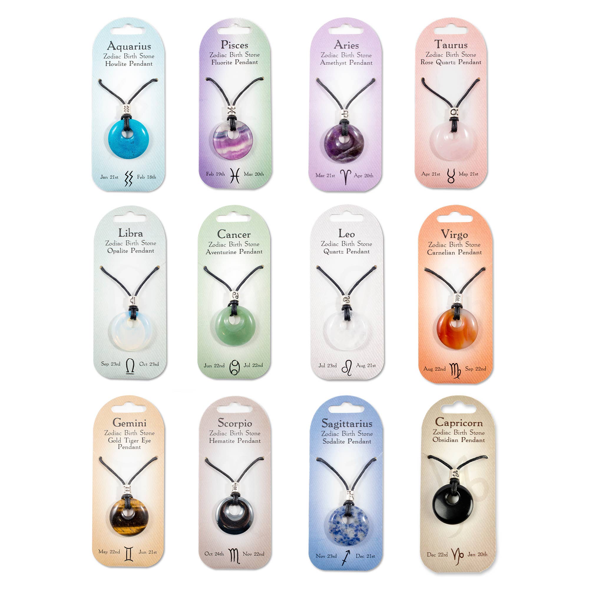 Zodiac Crystal Pendant Necklace
