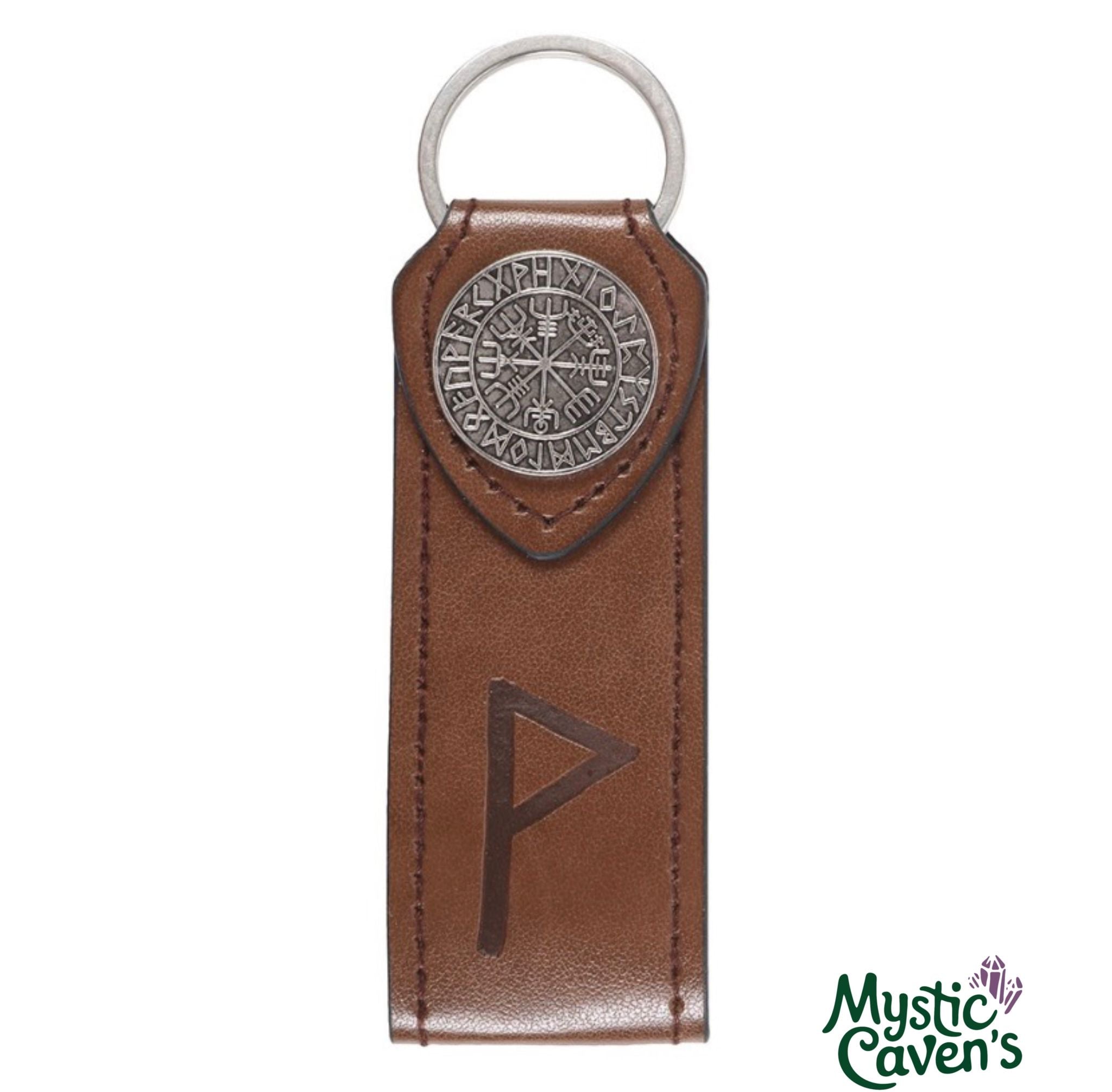Norse Mythology Viking Rune Faux Leather Keyring