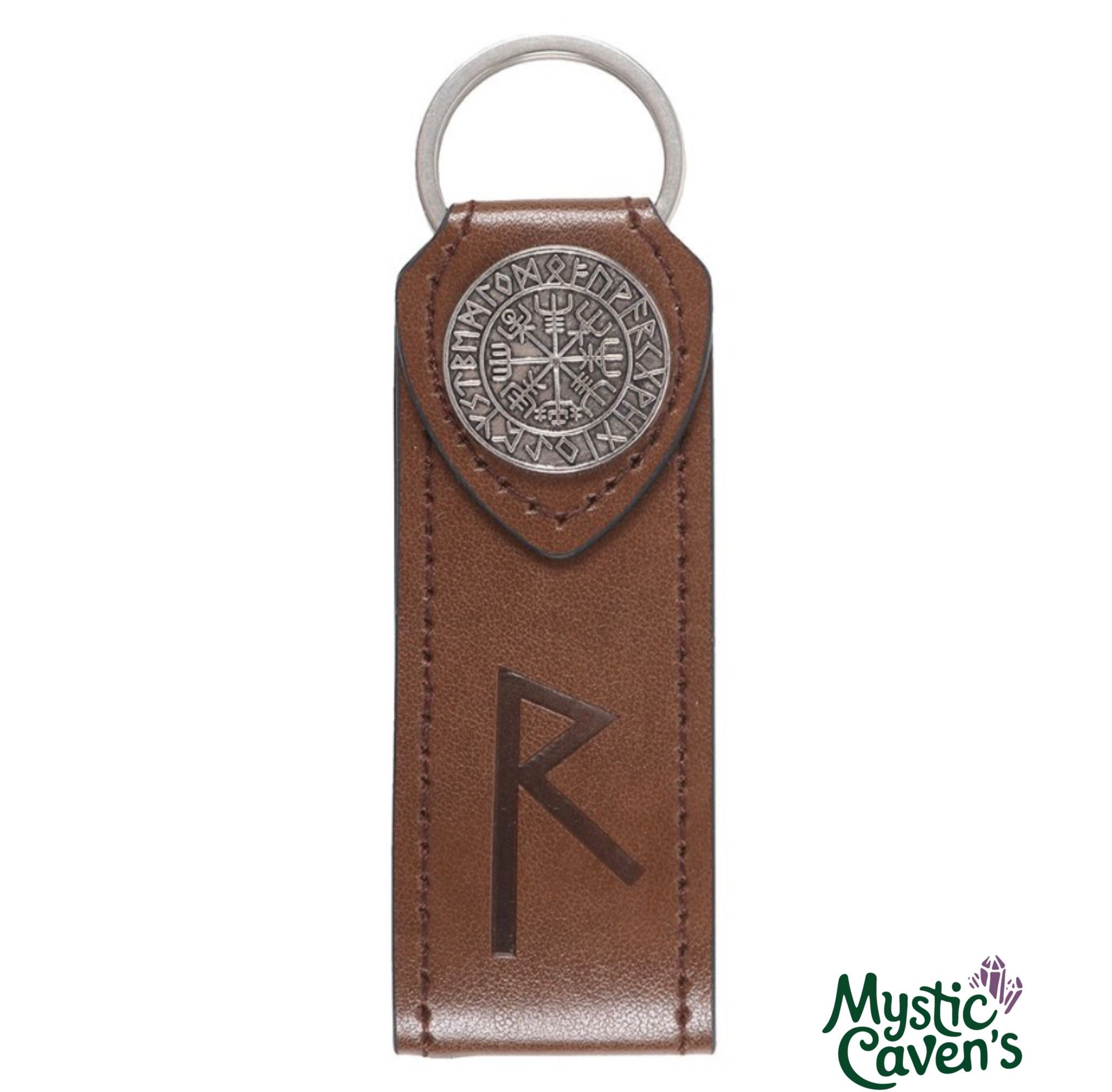 Norse Mythology Viking Rune Faux Leather Keyring